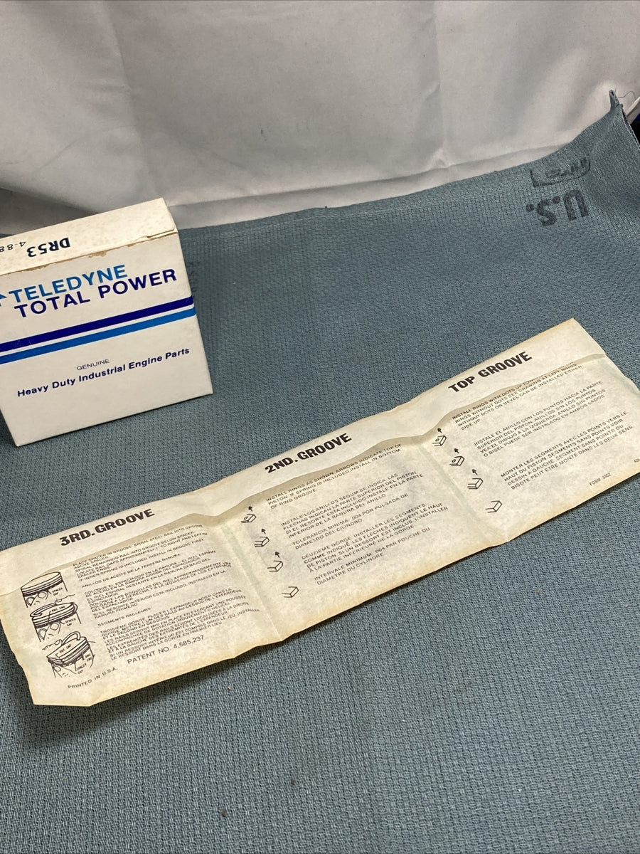 NEW TELEDYNE TOTAL POWER DR53 PISTON RING SET