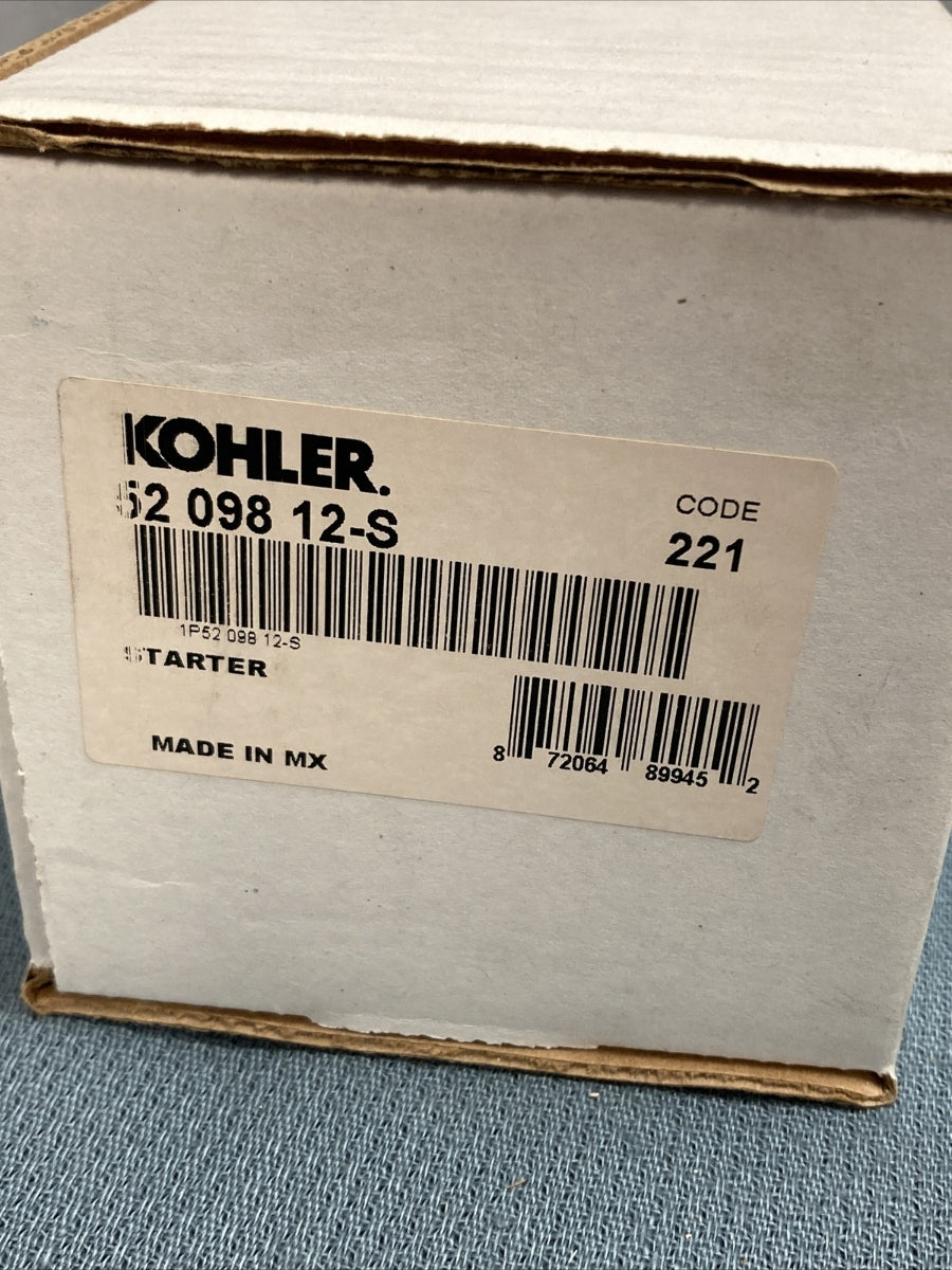 NEW GENUINE KOHLER 52 098 12-S ELECTRIC STARTER-BENDIX DRIVE