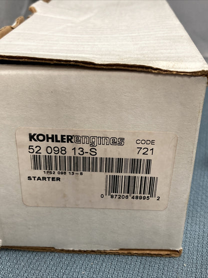 NEW GENUINE KOHLER 52 098 13-S ELECTRIC STARTER-BENDIX DRIVE