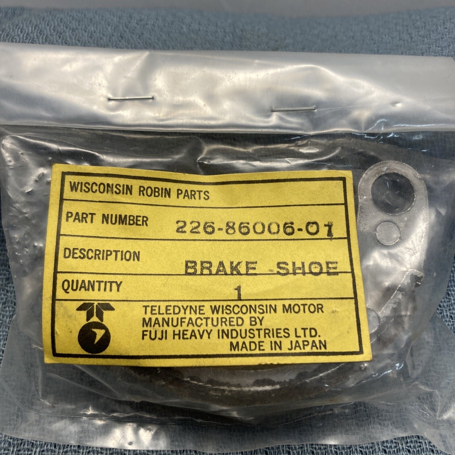 NEW WISCONSIN TELEDYNE SUBARU ROBIN 226-86006-01 BRAKE SHOE