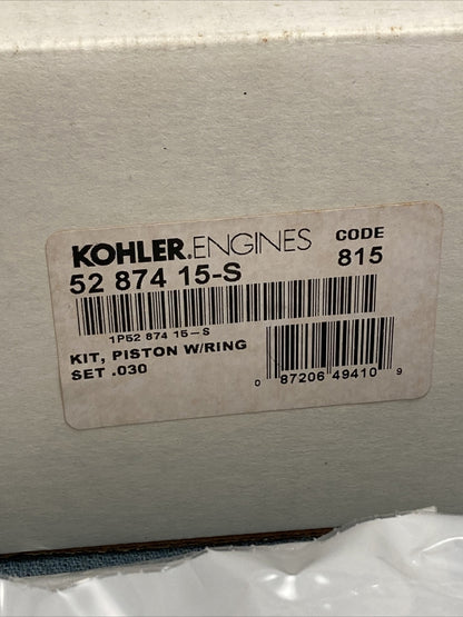 NEW GENUINE KOHLER 52 874 15-S PISTON KIT WITH RINGS