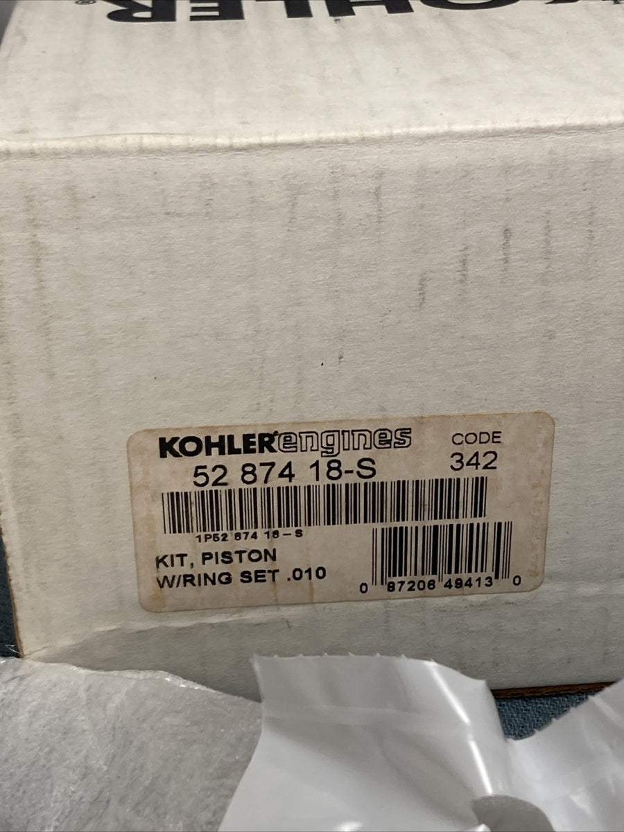 NEW GENUINE KOHLER 52 874 18-S PISTON KIT WITH RINGS