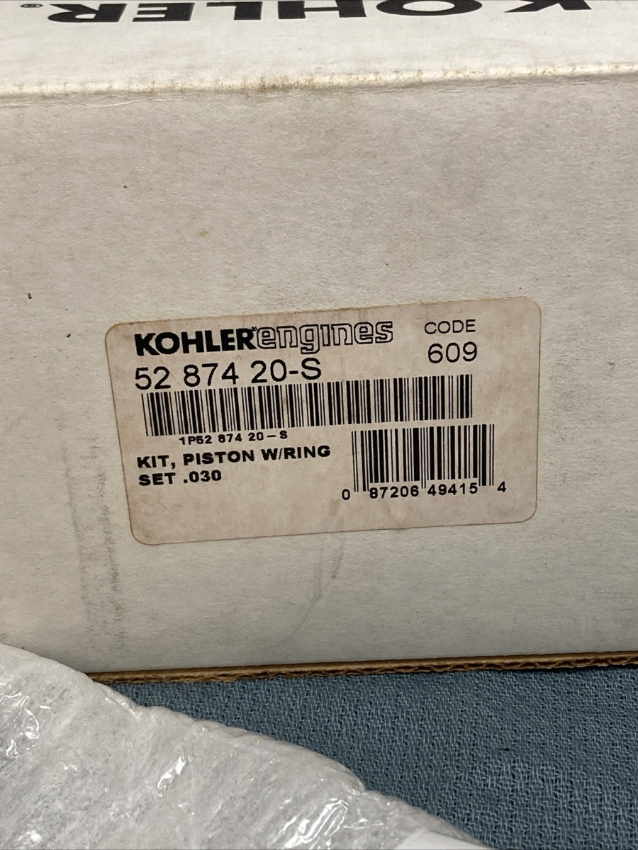 NEW GENUINE KOHLER 52 874 20-S PISTON KIT WITH RINGS