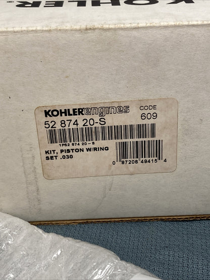 NEW GENUINE KOHLER 52 874 20-S PISTON KIT WITH RINGS