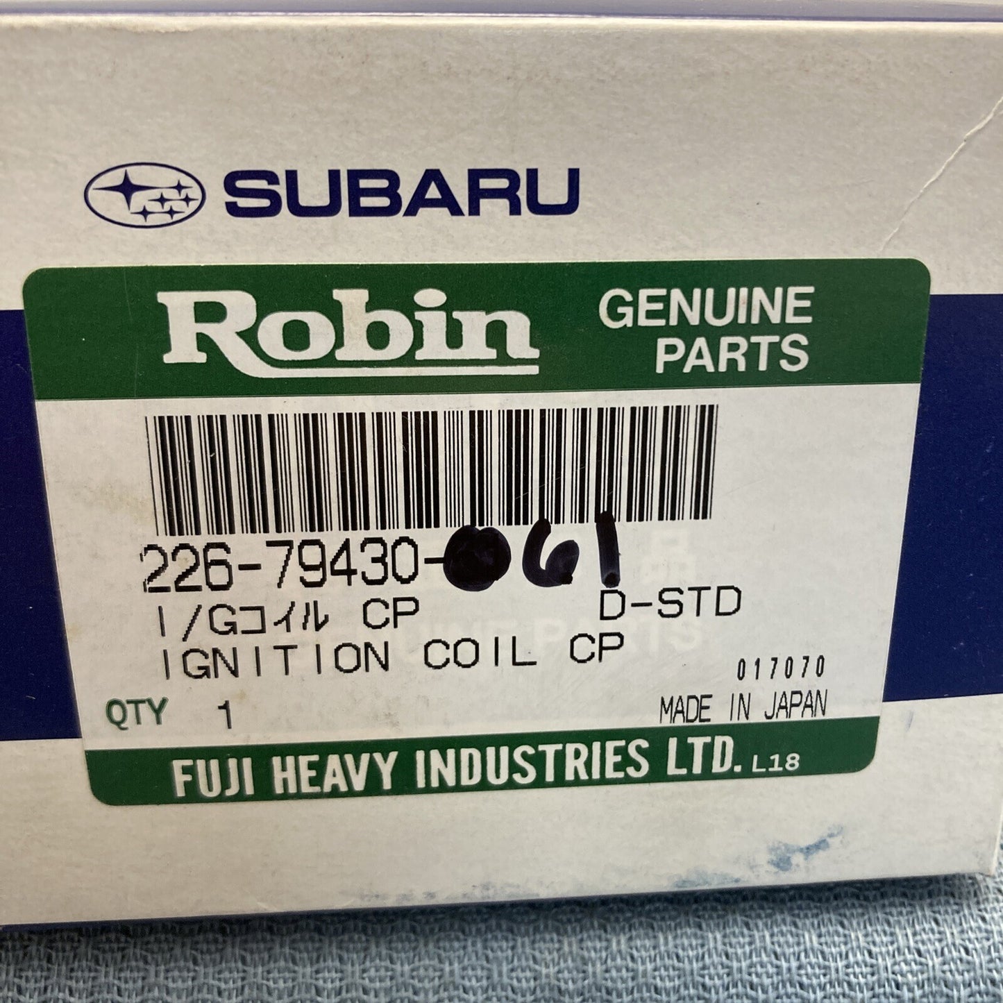 NEW GENUINE SUBARU ROBIN 226-79430-61 IGNITION COIL