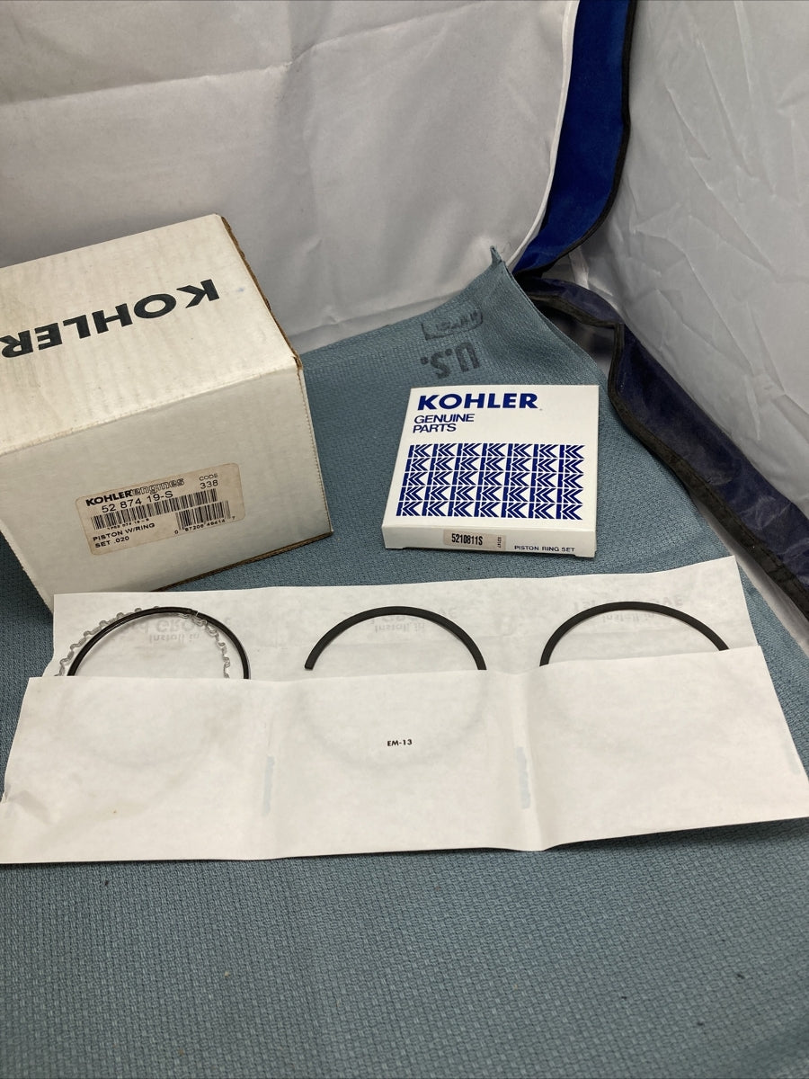 NEW GENUINE KOHLER 52 874 19-S PISTON KIT WITH RINGS