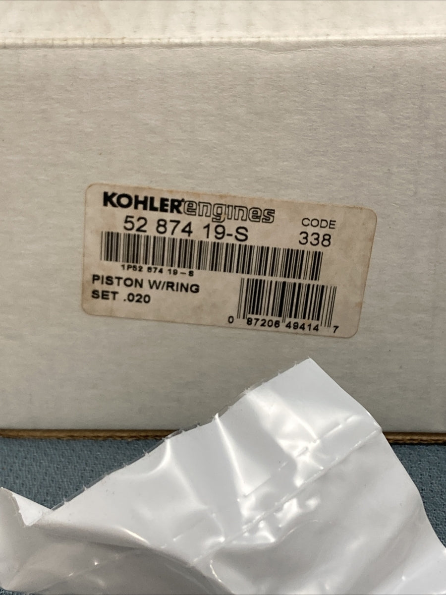 NEW GENUINE KOHLER 52 874 19-S PISTON KIT WITH RINGS