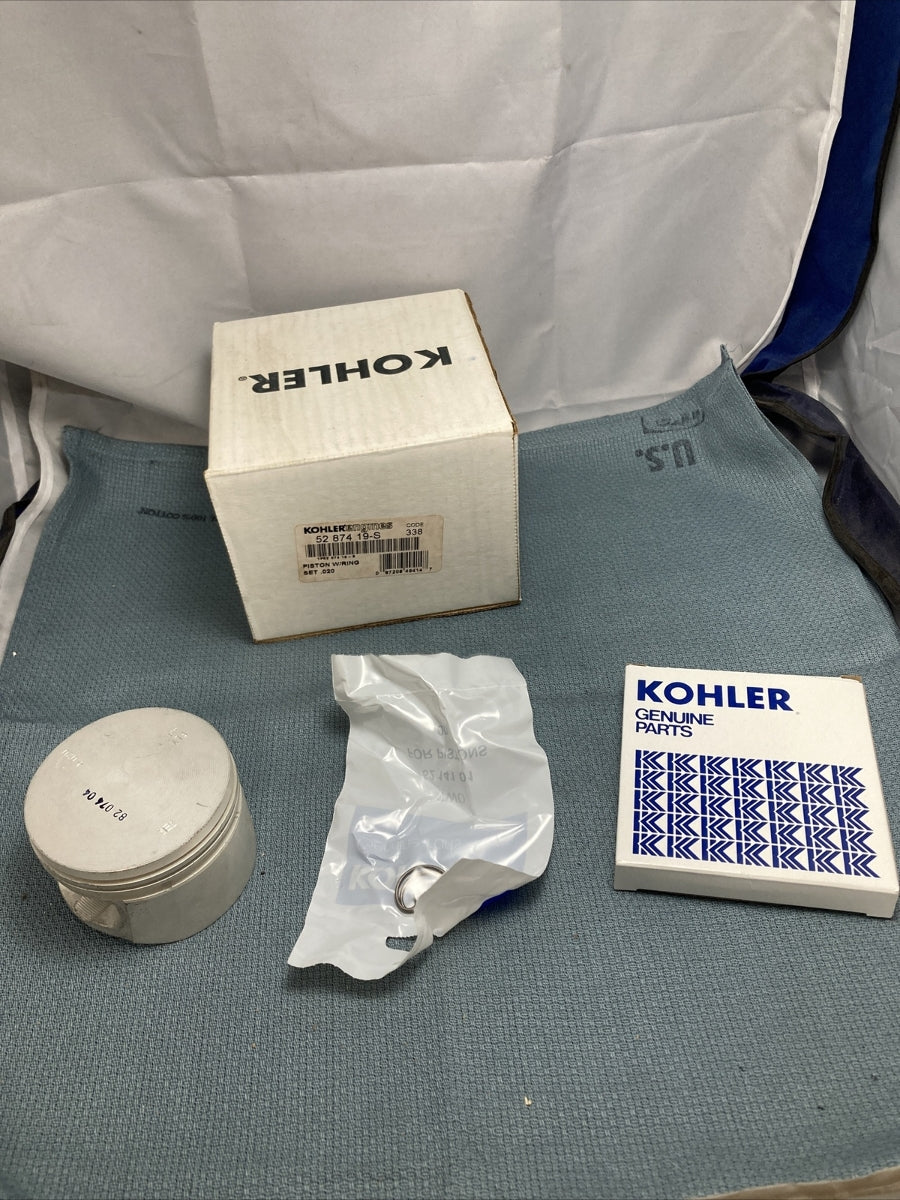 NEW GENUINE KOHLER 52 874 19-S PISTON KIT WITH RINGS