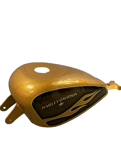 NEW GENUINE HARLEY DAVIDSON 61000231DWG CUSTOM FUEL TANK, GOLD FLAKE