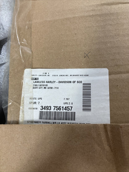 NEW GENUINE HARLEY DAVIDSON 57100214 LEFT SIDE LOWER FAIRING, VELOCITY RED