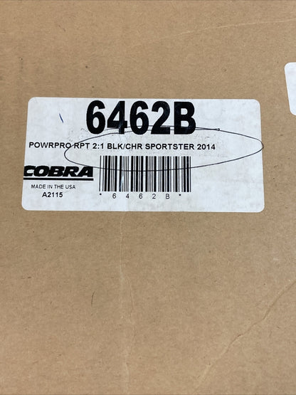NEW COBRA 6462B POWRPRO 2:1 BLK/CHR EXHAUST SYSTEM FOR HARLEY DAVIDSON SPORTSTER