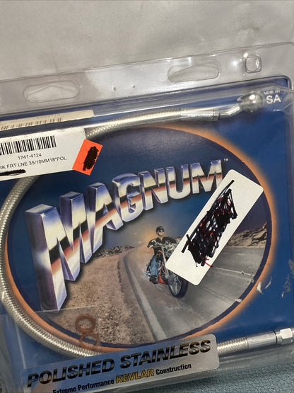 NEW MAGNUM 1741-4124 FRONT BRAKE LINE 35/10MM 18" POL