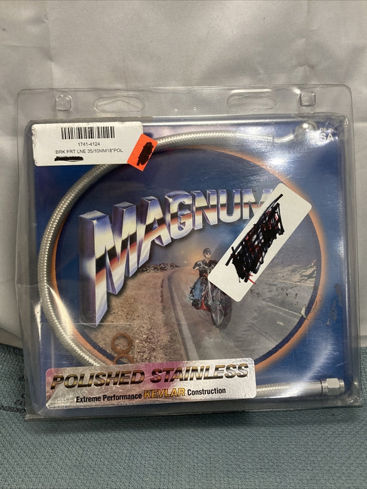 NEW MAGNUM 1741-4124 FRONT BRAKE LINE 35/10MM 18" POL