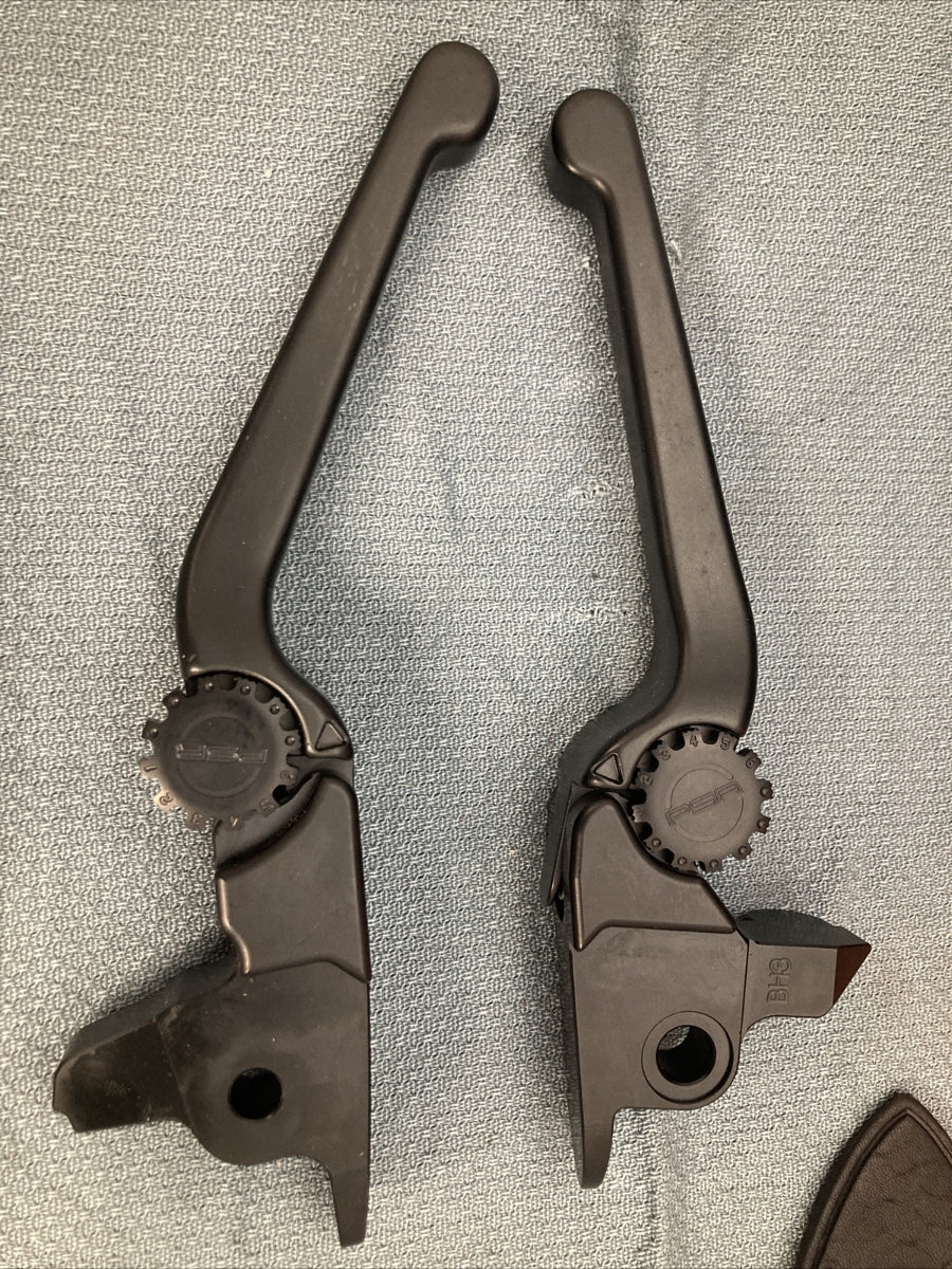 NEW PSR ANTHEM 12-00661-22 BLACK ALUMINUM AJUSTABLE LEVER SET HARLEY
