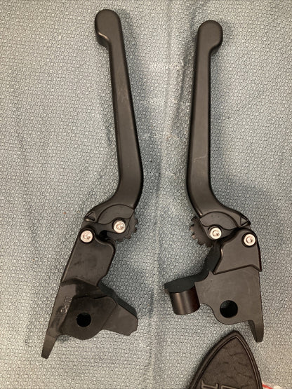 NEW PSR ANTHEM 12-00661-22 BLACK ALUMINUM AJUSTABLE LEVER SET HARLEY