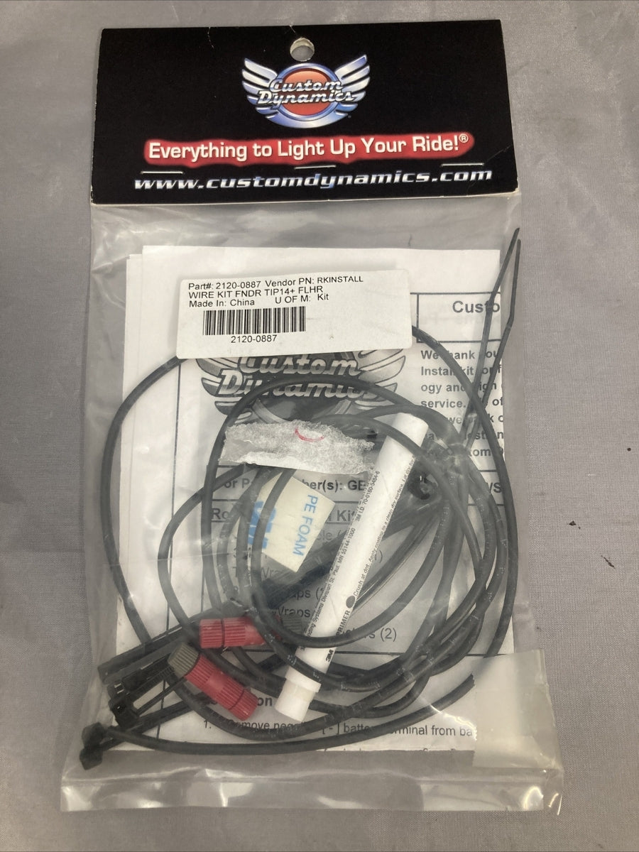 NEW CUSTOME DYNAMICS 2120-0887 WIRE KIT FNDR TIP14+ FLHR RKINSTALL