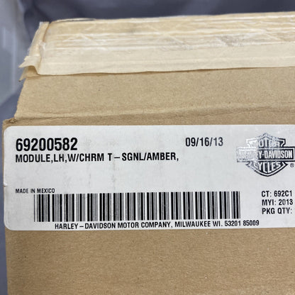NEW GENUINE HARLEY DAVIDSON 69200582 INTAKE MODULE LH W/ CHOME T-SGNL AMBER