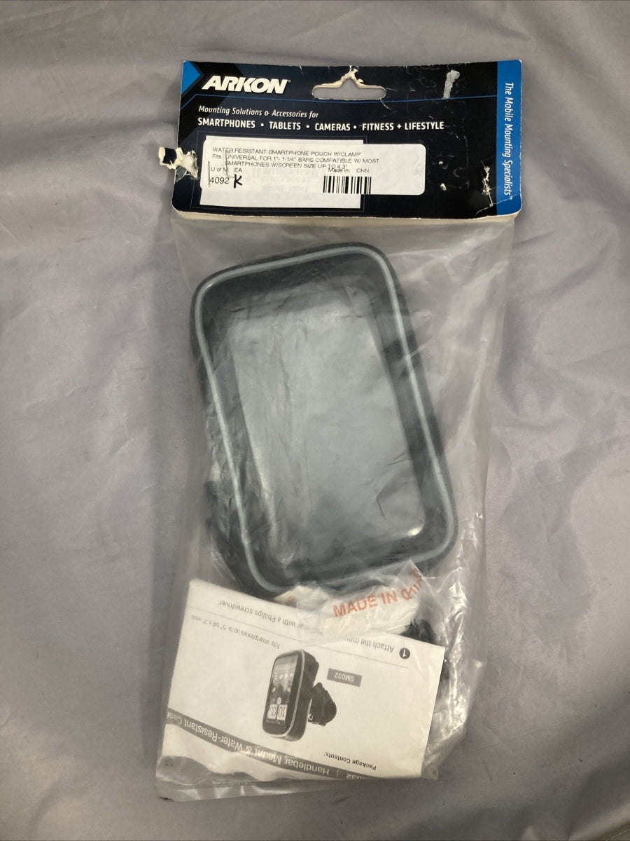 NEW ARKON 4092 WATER RESISTANT PHONE POUCH W/CLAMP 1"-1 1/4" BAR