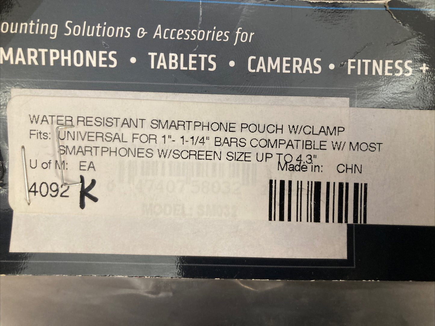 NEW ARKON 4092 WATER RESISTANT PHONE POUCH W/CLAMP 1"-1 1/4" BAR