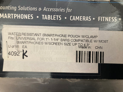 NEW ARKON 4092 WATER RESISTANT PHONE POUCH W/CLAMP 1"-1 1/4" BAR