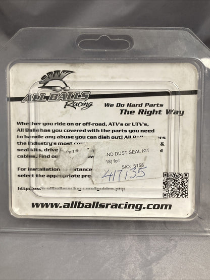 NEW ALL BALLS 417135 FORK/DUST SEAL KIT