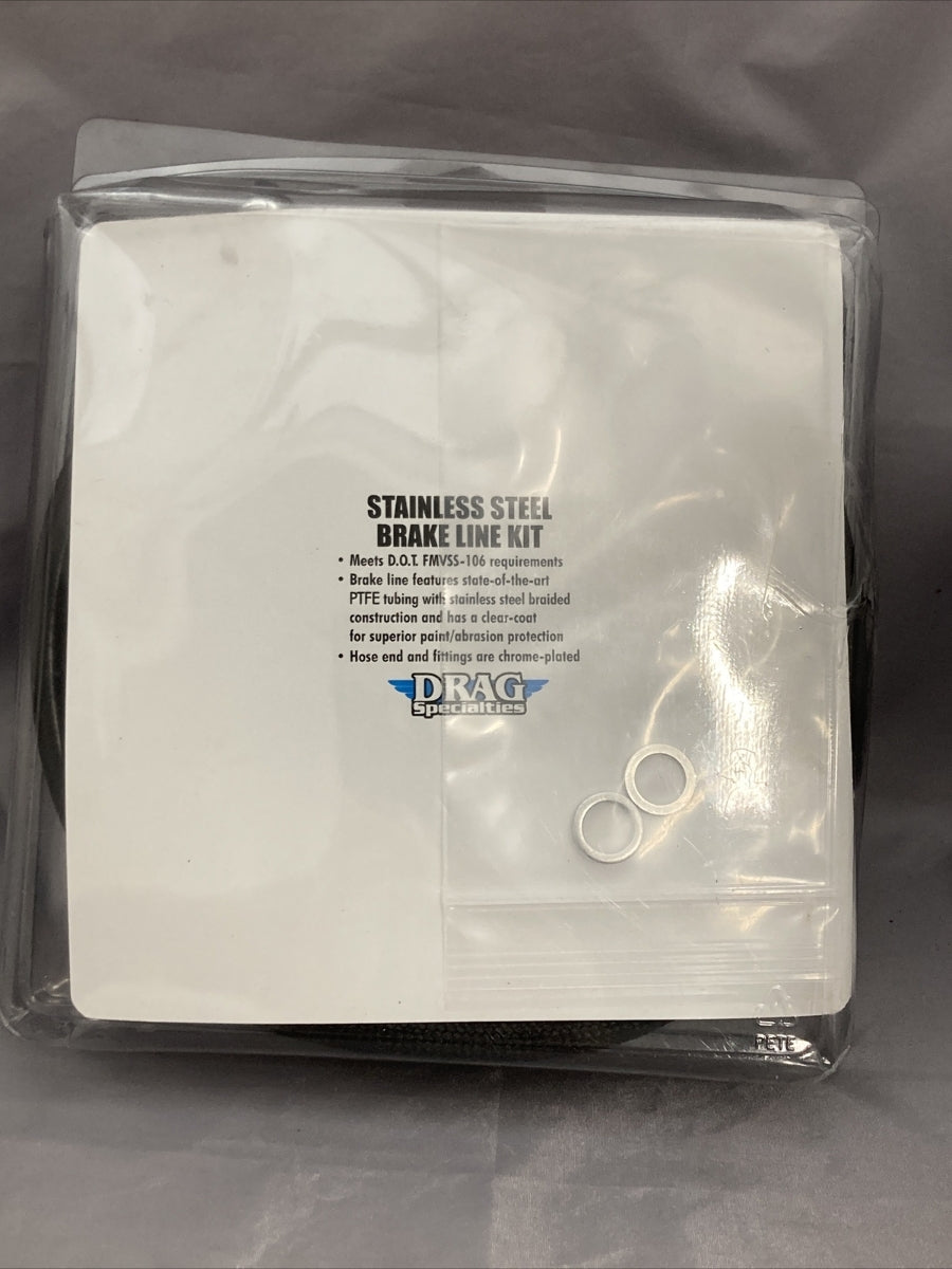 NEW DRAG SPECIALTIES 0661-0024 HYD CLUTCH LINE STAINLESS BLACK +2" FLRT