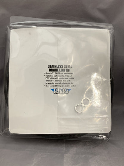 NEW DRAG SPECIALTIES 0661-0024 HYD CLUTCH LINE STAINLESS BLACK +2" FLRT