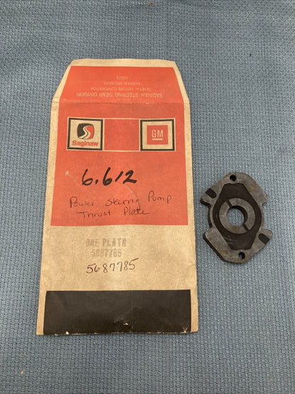 NEW GENUINE GM SAGINAW 5687785 PLATE, POWER STEERING PUMP THRUST GR 6.612