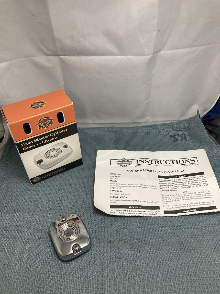 NEW GENUINE HARLEY DAVIDSON 37000278 FRONT MASTER CYL COVER, CHRM