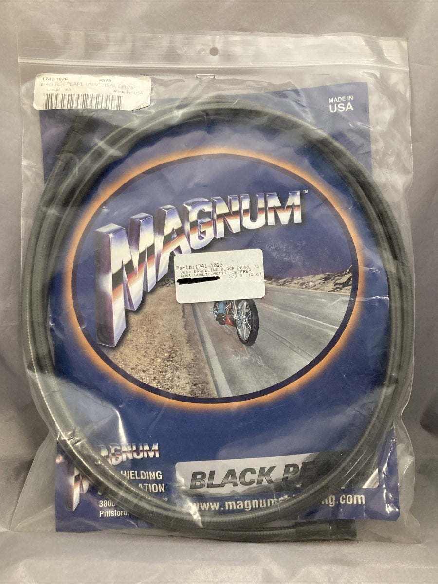 NEW MAGNUM 1714-1026 UNIVERSAL BRAKE LINE BLACK PEARL 78"