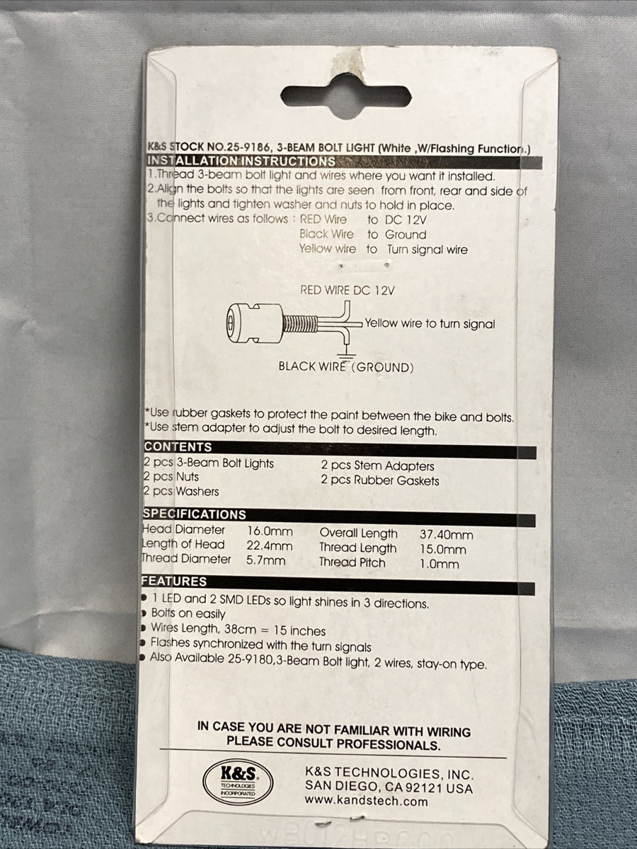 NEW K & S 25-9186 3-BEAM BOLT LIGHTS
