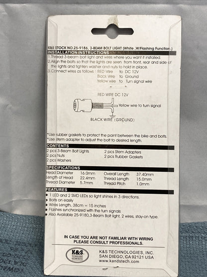 NEW K & S 25-9186 3-BEAM BOLT LIGHTS