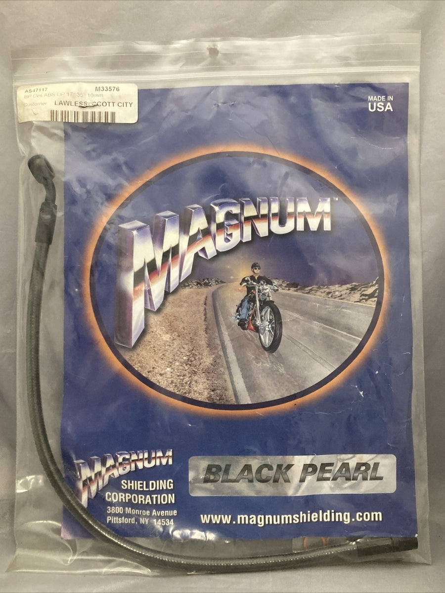 NEW MAGNUM AS47117 ABS FRONT BRAKE LINE 17" 35 DEGREE 10mm BLACK PEARL M33576