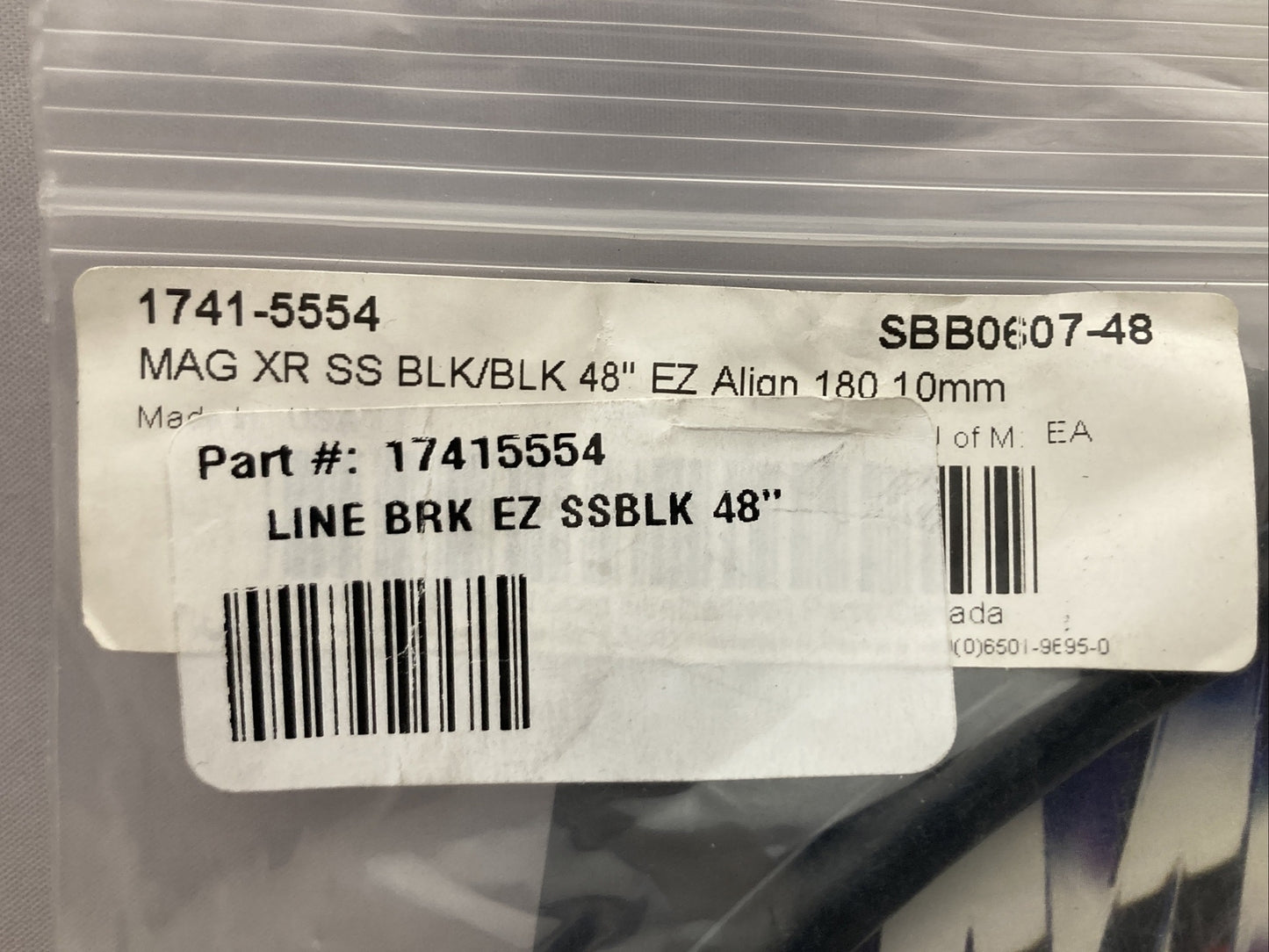 NEW MAGNUM SBB0607-48 EZ ALIGN BRAKE LINE 48" 180 DEGREE 10mm BLACK 1741-5554