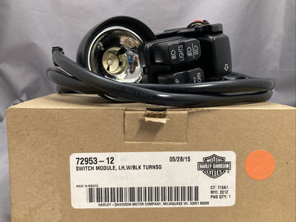 NEW GENUINE HARLEY DAVIDSON 72953-12 SWITCH MODULE LH NW/BLACK TURN SIGNAL