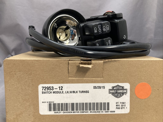 NEW GENUINE HARLEY DAVIDSON 72953-12 SWITCH MODULE LH NW/BLACK TURN SIGNAL