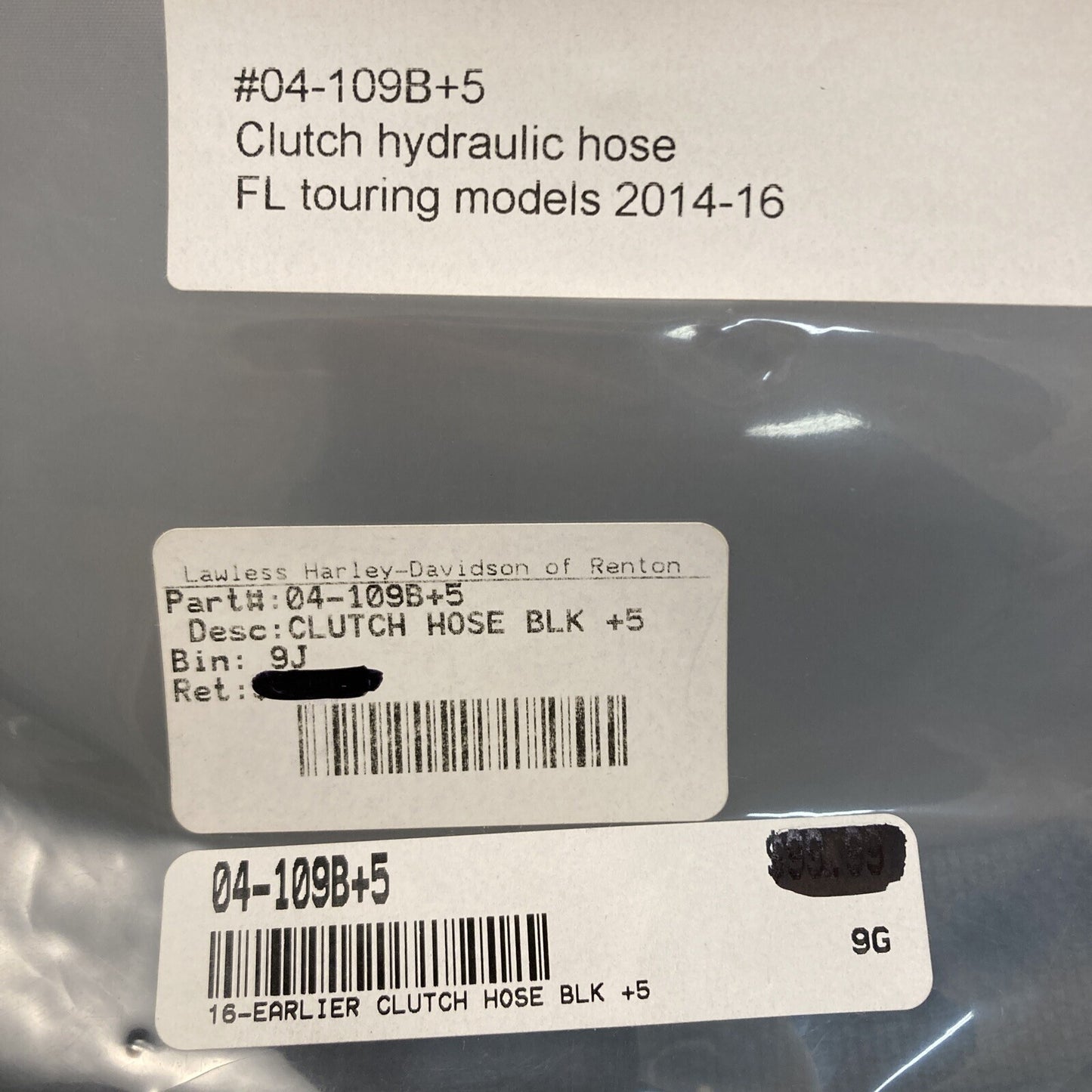 NEW LA CHOPPERS 04-109B+5 CLUTCH HYDRAULIC HOSE FL TOURING 2014-2016