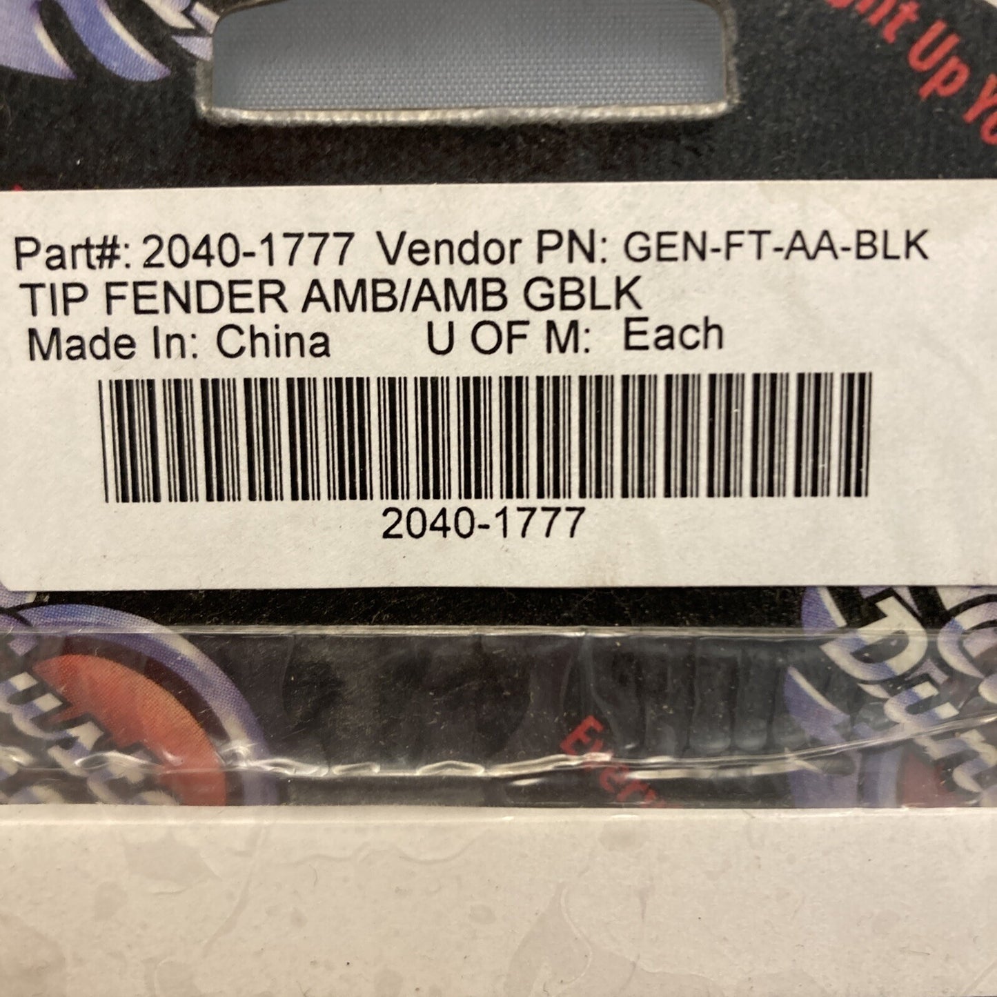 NEW CUSTOM DYNAMICS 2040-1777 GEN-FT-AA-BLK TIP FENDER AMBER/AMB GBLK