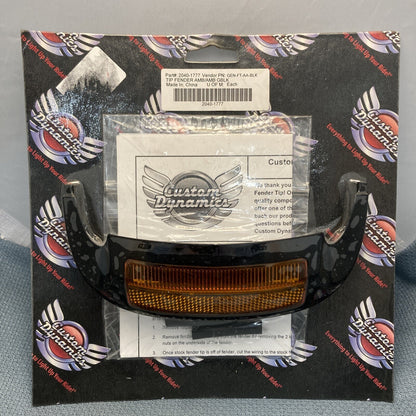 NEW CUSTOM DYNAMICS 2040-1777 GEN-FT-AA-BLK TIP FENDER AMBER/AMB GBLK