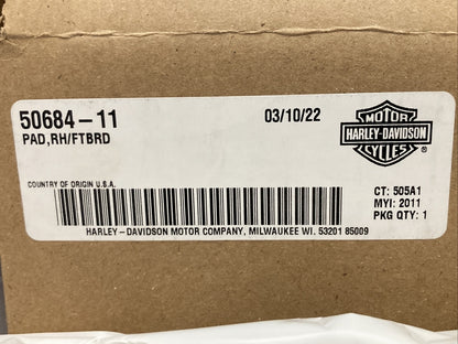 NEW GENUINE HARLEY DAVIDSON 50684-11 RUBBER PAD FOOTBOARD RH