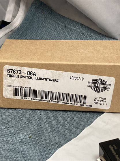 NEW GENUINE HARLEY DAVIDSON 67873-08A TOGGLE SWITCH, ILLUM'NTD/SPST