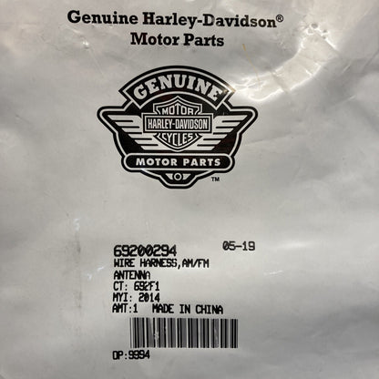 NEW GENUINE HARLEY DAVIDSON 69200294 WIRE HARNESS AM/FM ANTENNA