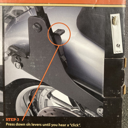 NEW GENUINE HARLEY DAVIDSON 52300096 ADJUSTABLE RECLINE SIDEPLATES DETACH BLACK