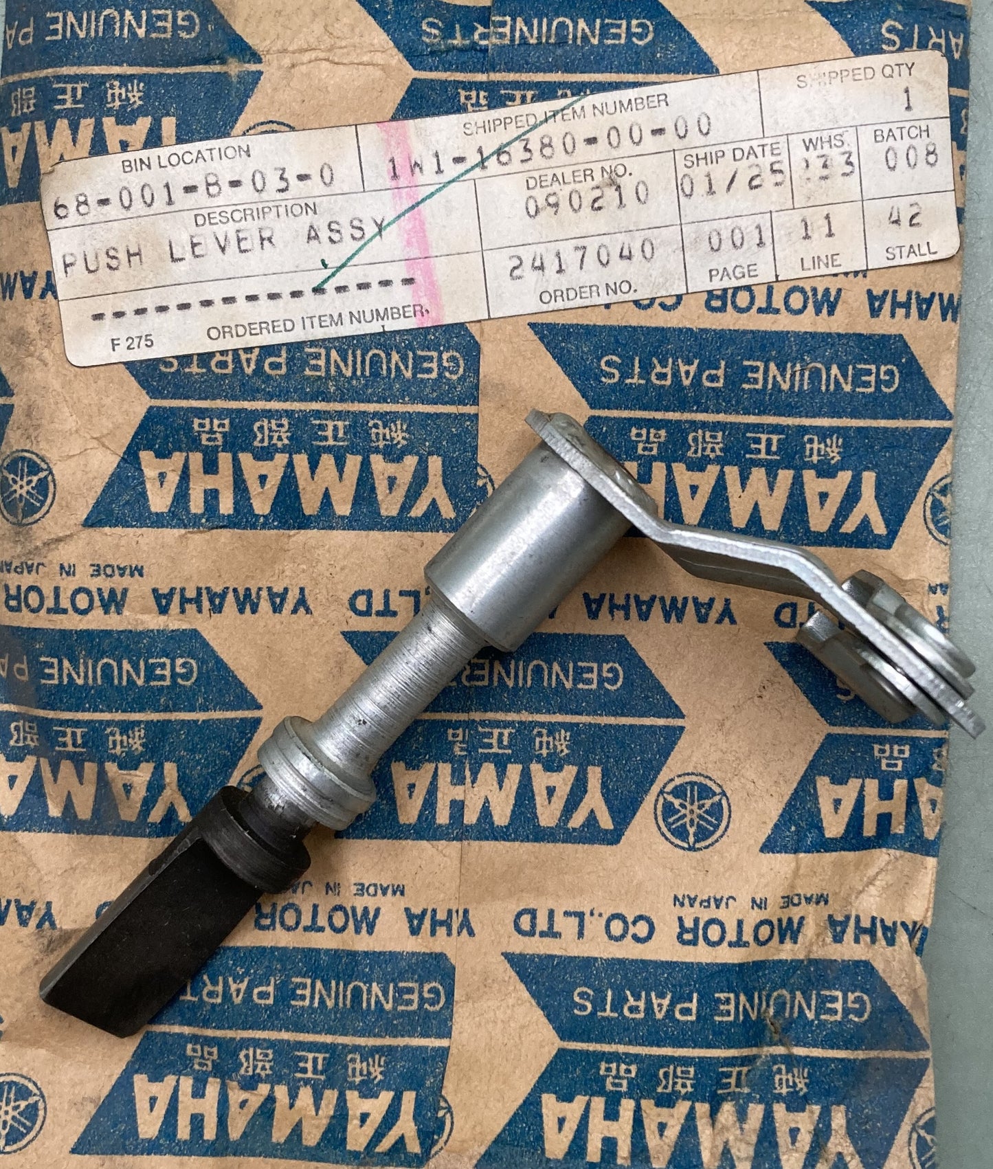 New Genuine Yamaha 1w1-16380-00-00 Push Lever Assembly