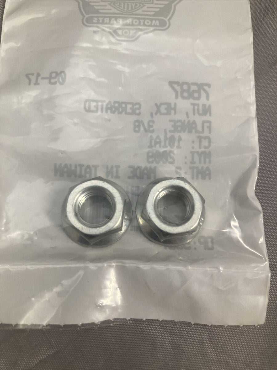 QTY2 NEW GENUINE HARLEY DAVIDSON 7687 NUT,HEX,SERRATED FLANGE