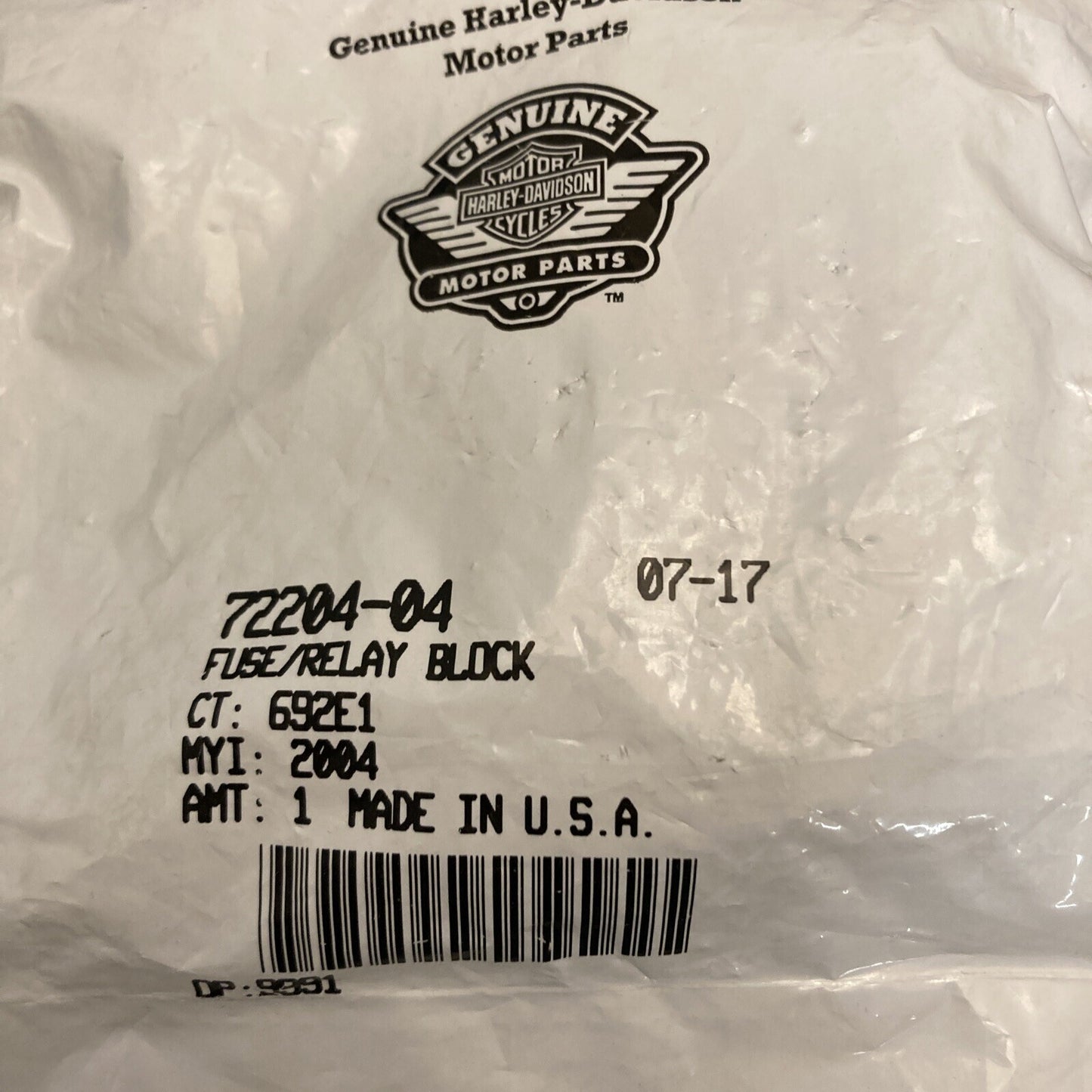 NEW HARLEY DAVIDSON 72204-04 FUSE/RELAY BLOCK