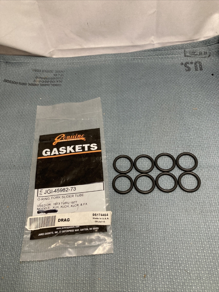 QTY 8 NEW GENUINE JAMES GASKETS JGI-45982-73 O-RING, FORK SLIDER TUBE