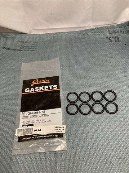 QTY 8 NEW GENUINE JAMES GASKETS JGI-45982-73 O-RING, FORK SLIDER TUBE