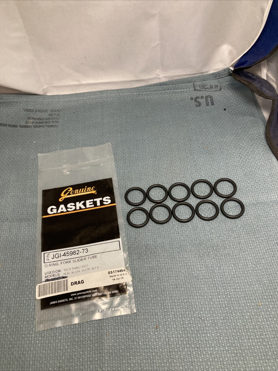 QTY 10 NEW GENUINE JAMES GASKETS JGI-45982-73 O-RING, FORK SLIDER TUBE