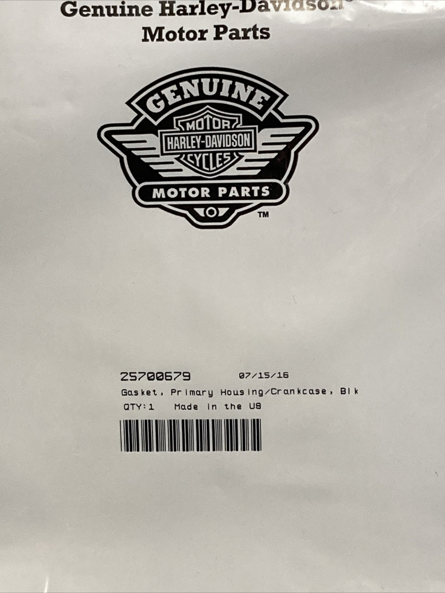 NEW GENUINE HARLEY DAVIDSON 25700679 GASKET, PRIMARY HOUSING/CRANKCASE, BLK
